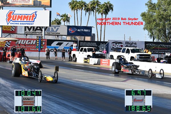 Don Enriquez (near lane) vs Brad Woodard - (far lane) 